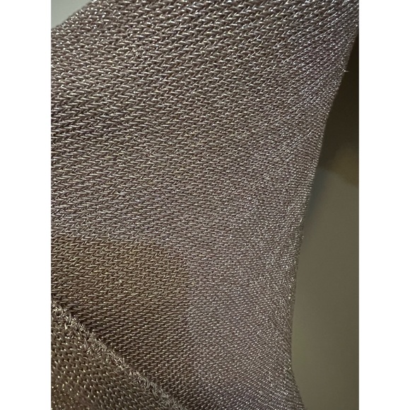 Topshop Metallic Gold/Nude V-Neck Top Size 6 - Picture 3 of 5